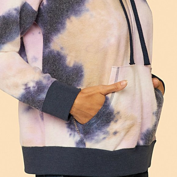 New Brushed Tie Dye Pull Over Hoodie MADE IN USA - Picture 4 of 6